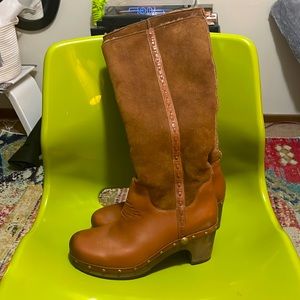 UGG Women's JEMMA Tall Clog Side-Zip, Studded, Shearling, Size 8
